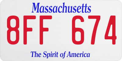MA license plate 8FF674