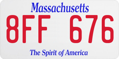 MA license plate 8FF676