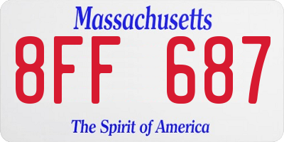 MA license plate 8FF687