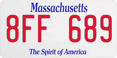 MA license plate 8FF689