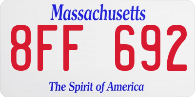 MA license plate 8FF692