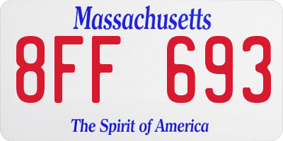 MA license plate 8FF693