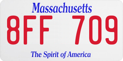 MA license plate 8FF709