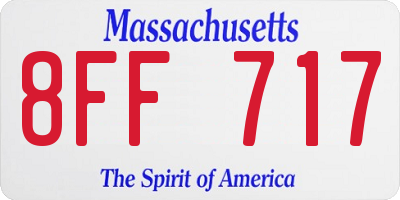 MA license plate 8FF717