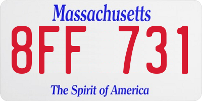 MA license plate 8FF731