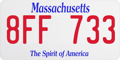 MA license plate 8FF733
