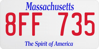 MA license plate 8FF735
