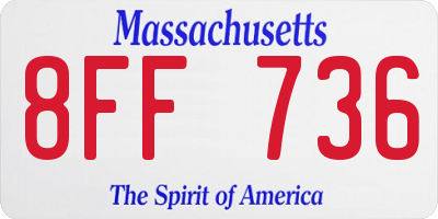 MA license plate 8FF736