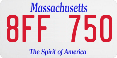 MA license plate 8FF750