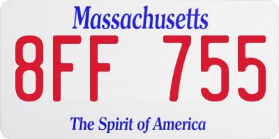 MA license plate 8FF755