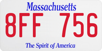 MA license plate 8FF756