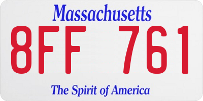 MA license plate 8FF761