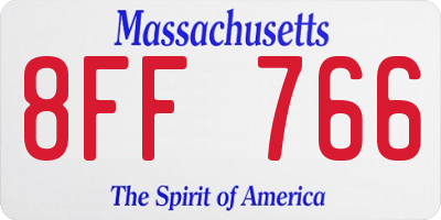 MA license plate 8FF766