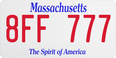 MA license plate 8FF777