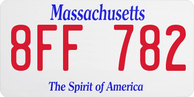 MA license plate 8FF782