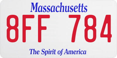 MA license plate 8FF784