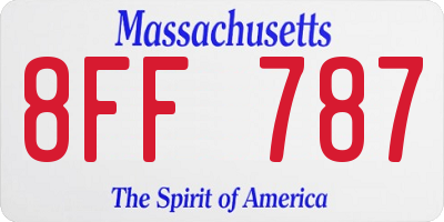 MA license plate 8FF787
