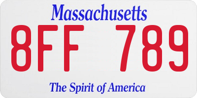 MA license plate 8FF789