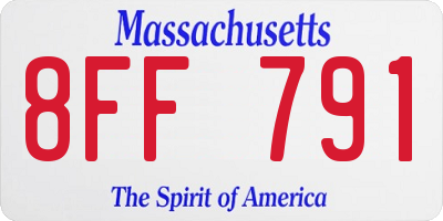 MA license plate 8FF791