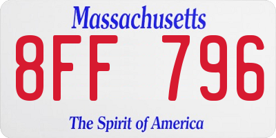MA license plate 8FF796