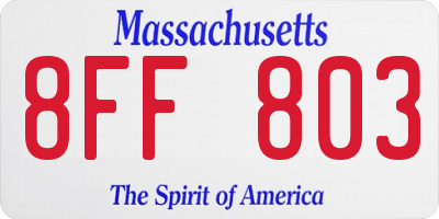 MA license plate 8FF803