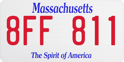 MA license plate 8FF811