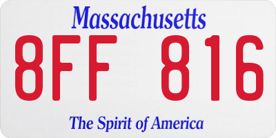 MA license plate 8FF816