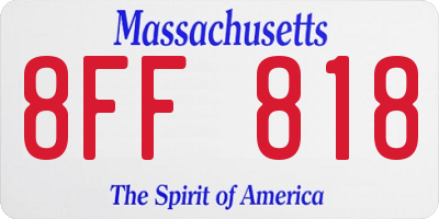 MA license plate 8FF818