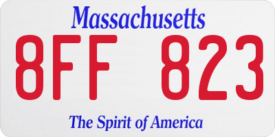 MA license plate 8FF823