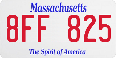 MA license plate 8FF825