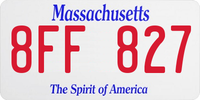 MA license plate 8FF827