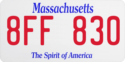 MA license plate 8FF830