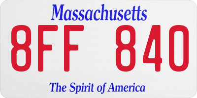 MA license plate 8FF840
