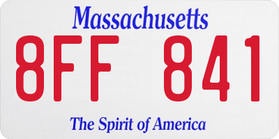 MA license plate 8FF841