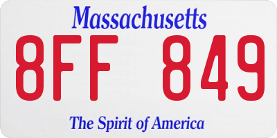 MA license plate 8FF849