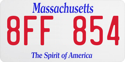 MA license plate 8FF854