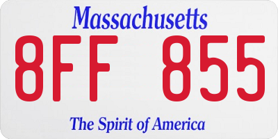 MA license plate 8FF855