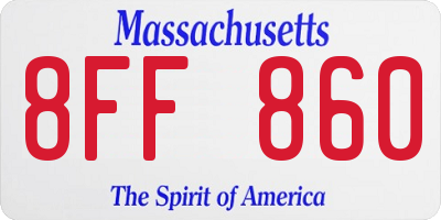 MA license plate 8FF860