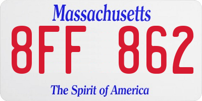 MA license plate 8FF862