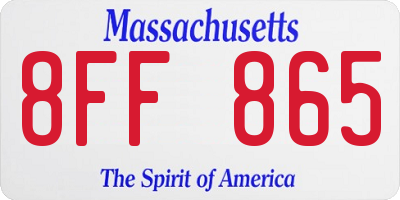 MA license plate 8FF865