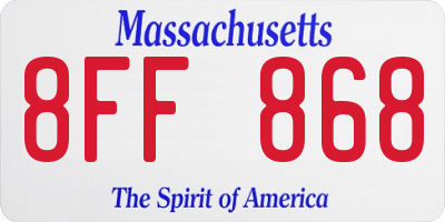 MA license plate 8FF868