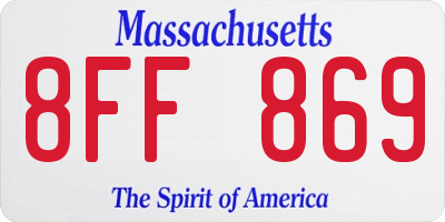 MA license plate 8FF869