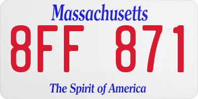MA license plate 8FF871