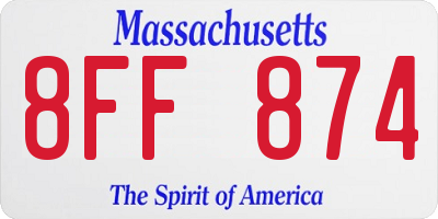 MA license plate 8FF874