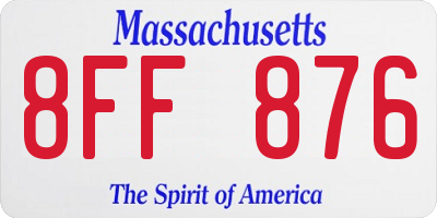 MA license plate 8FF876