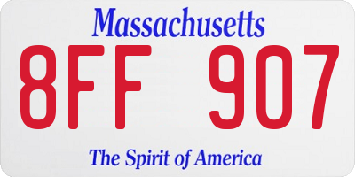 MA license plate 8FF907