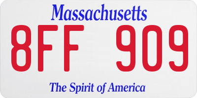 MA license plate 8FF909