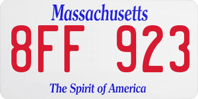 MA license plate 8FF923