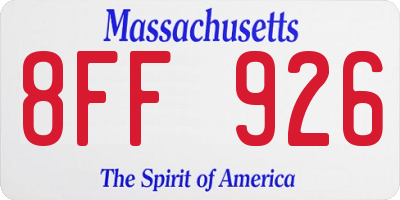 MA license plate 8FF926