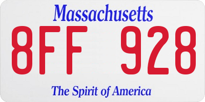 MA license plate 8FF928